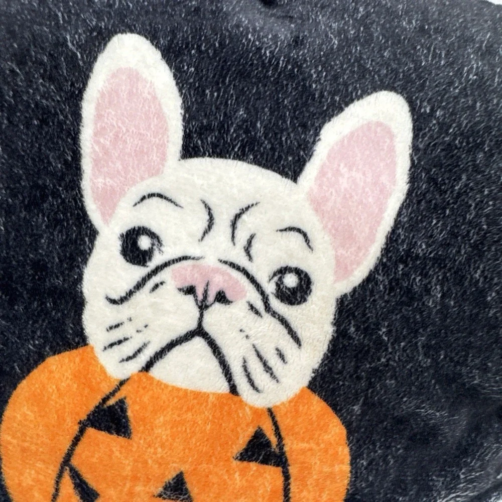Modern Southern Home Halloween French Bulldog Pumpkin Throw Pillow 16